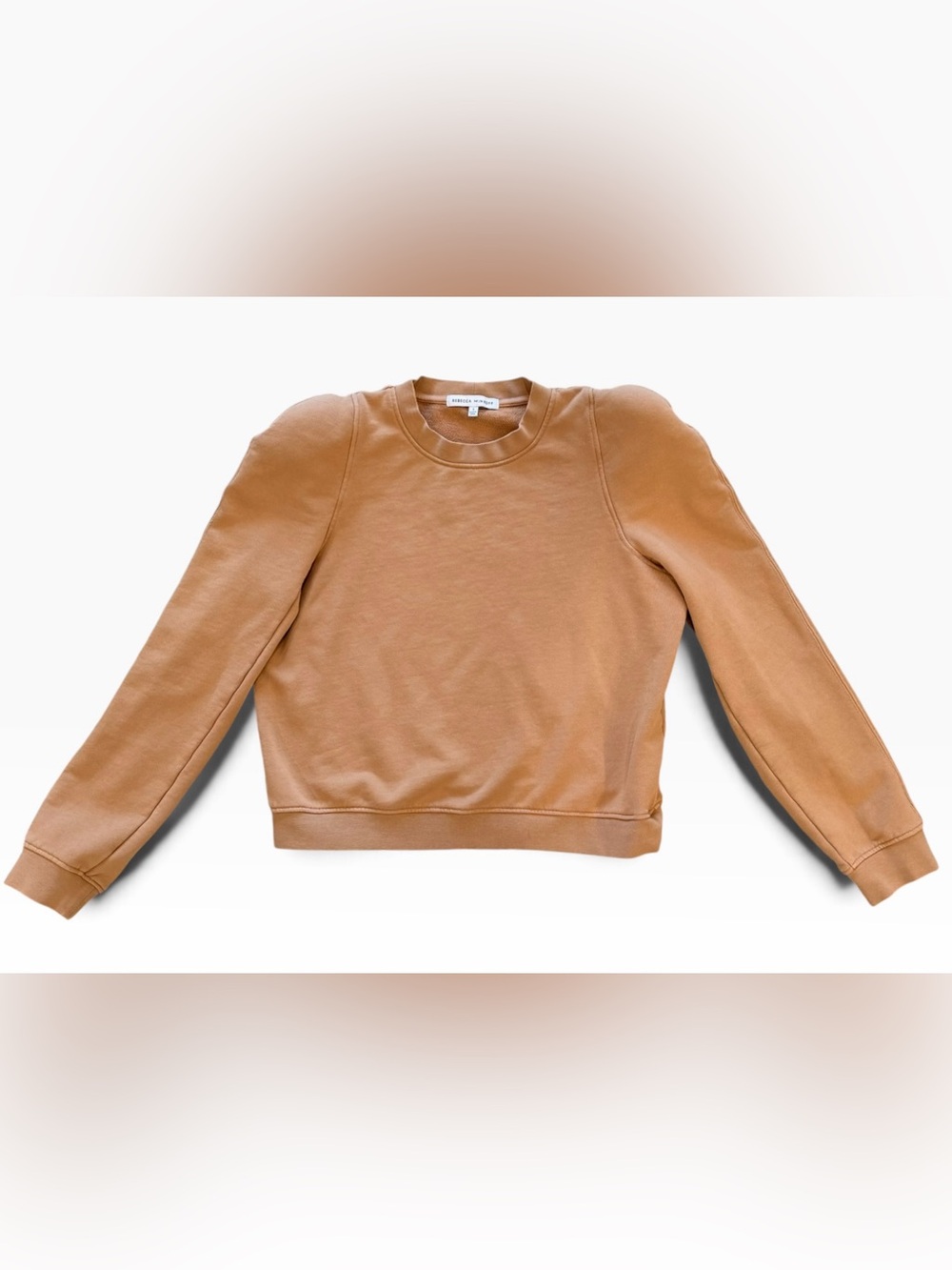 Rebecca Minkoff Jade Sculpted Padded Shoulder Sweatshirt Oat Small